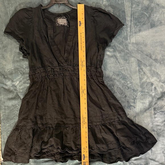 Anthropologie Black V-Neck Short-Sleeve Midi Dress - Picture 7 of 9
